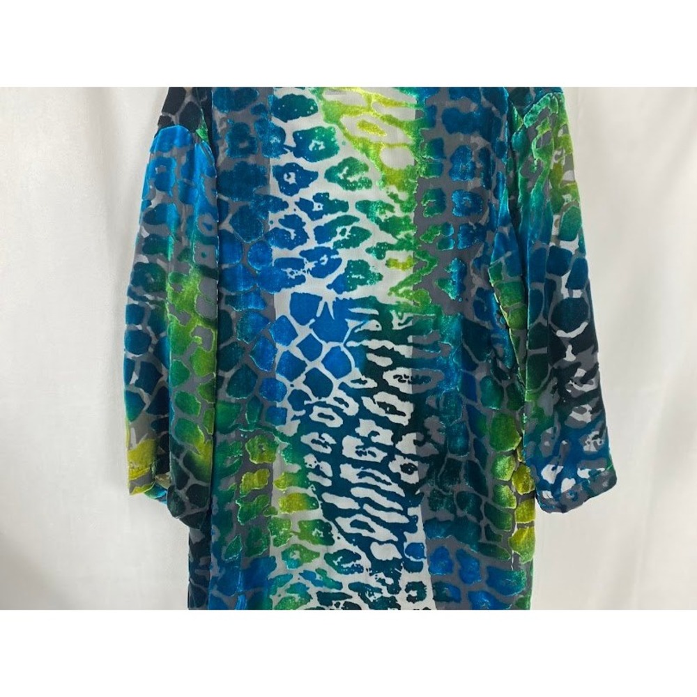 Draper's & Damons Burnout Velvet‎  Boho Chic Abstract Long Sleeve KimomoL - Picture 12 of 16